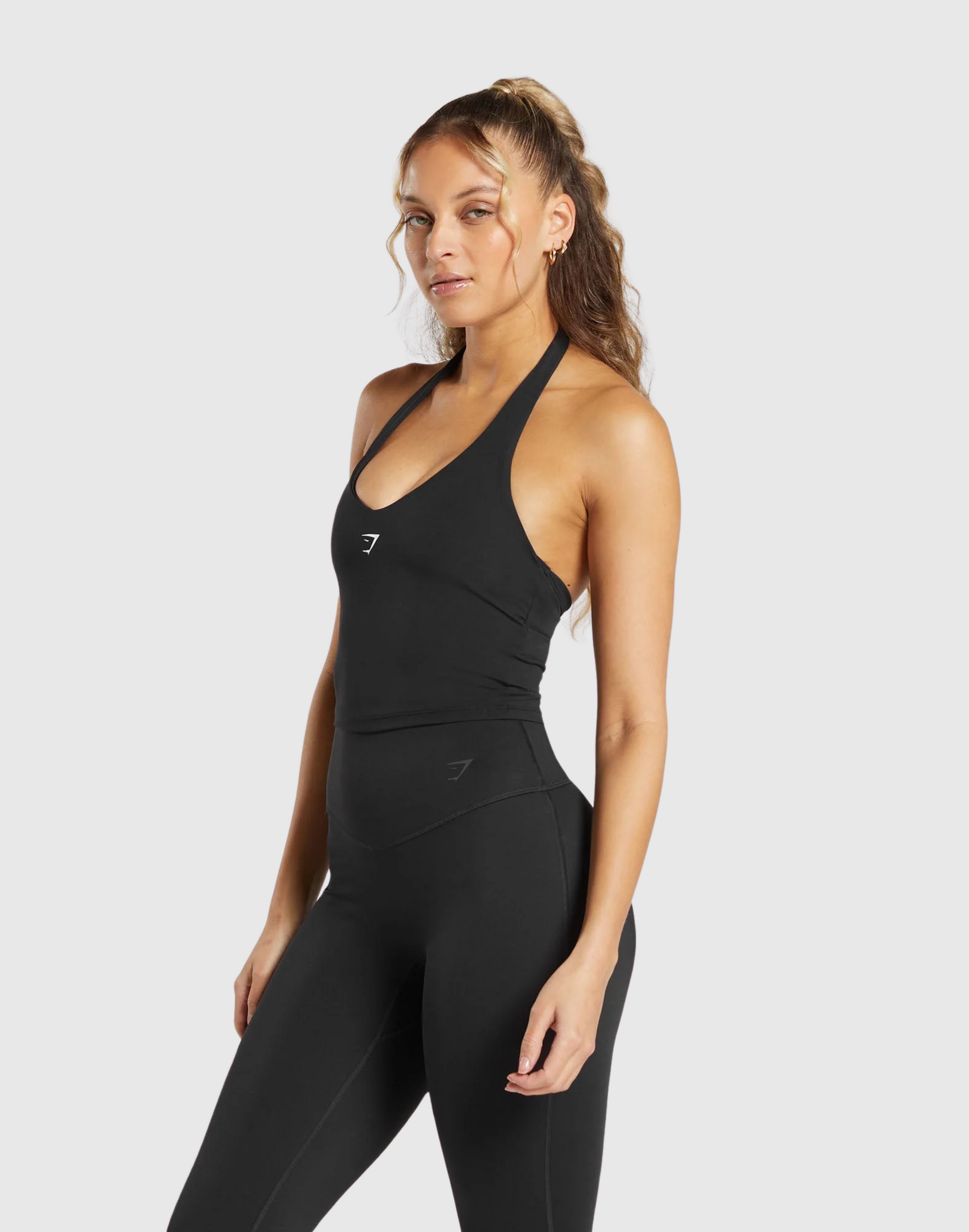 HALTER NECK CAMI WITH SHELF