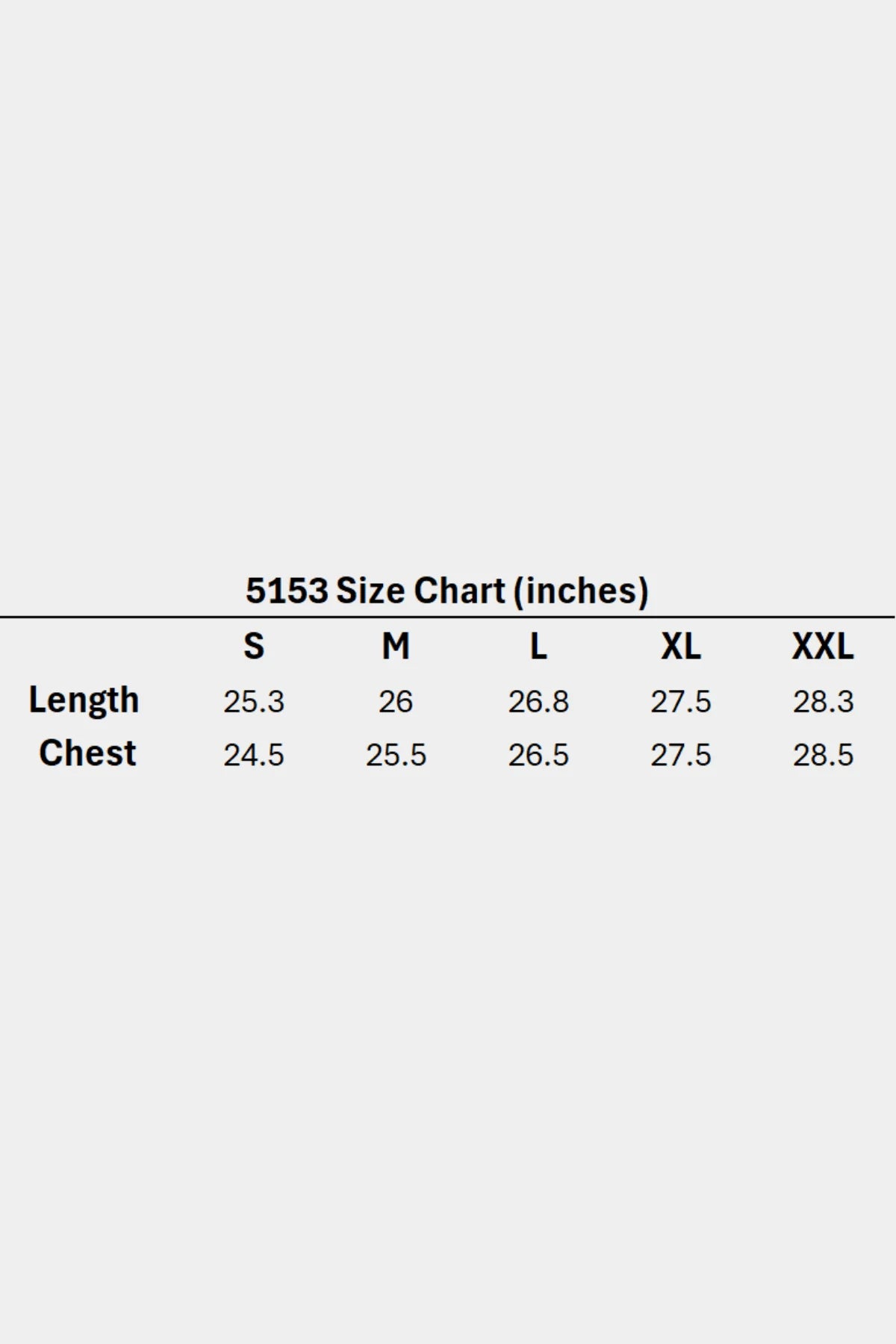 Size chart
